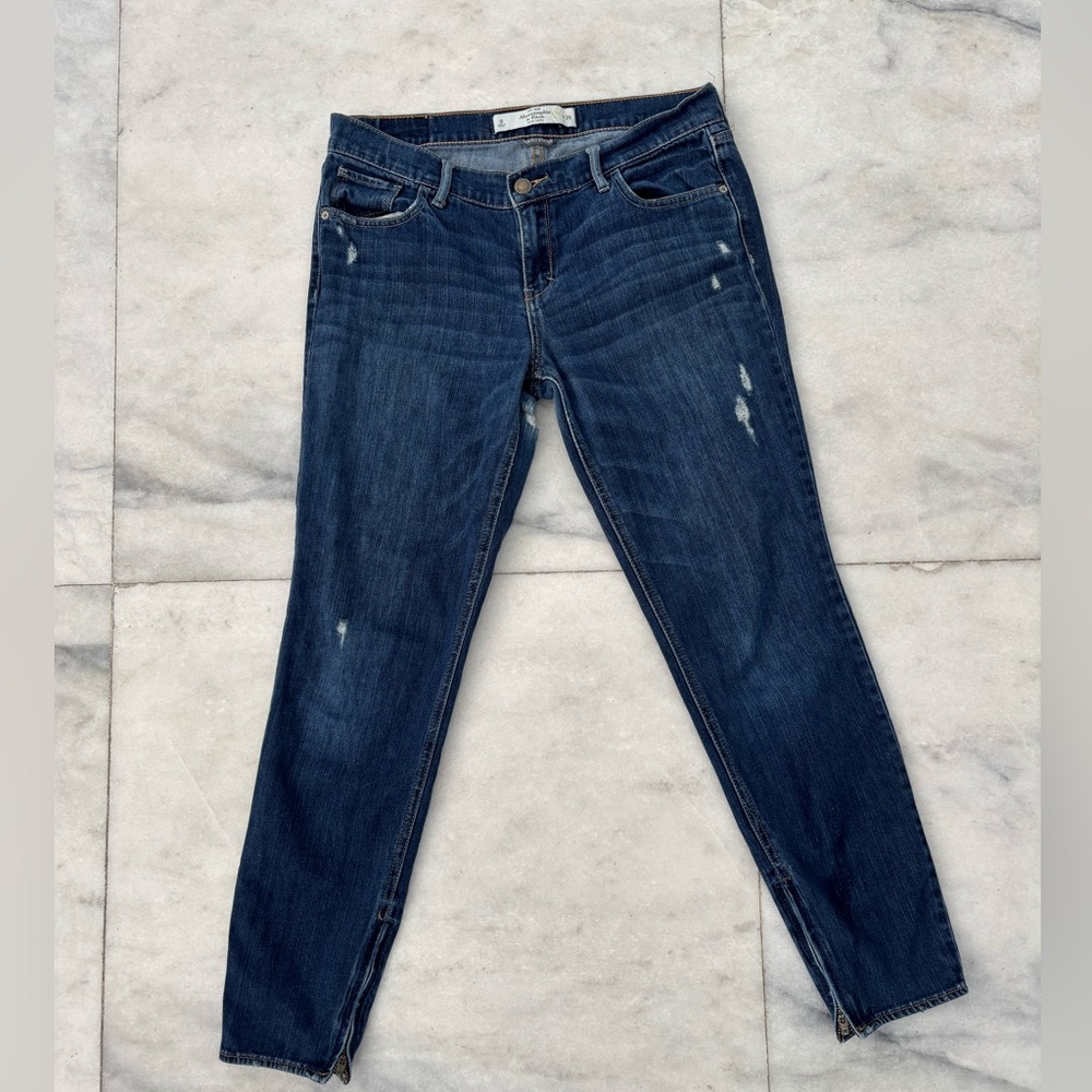 Abercrombie & Fitch Jeans Perfect Stretch Dark Wash Low Rise Women 8 See Below